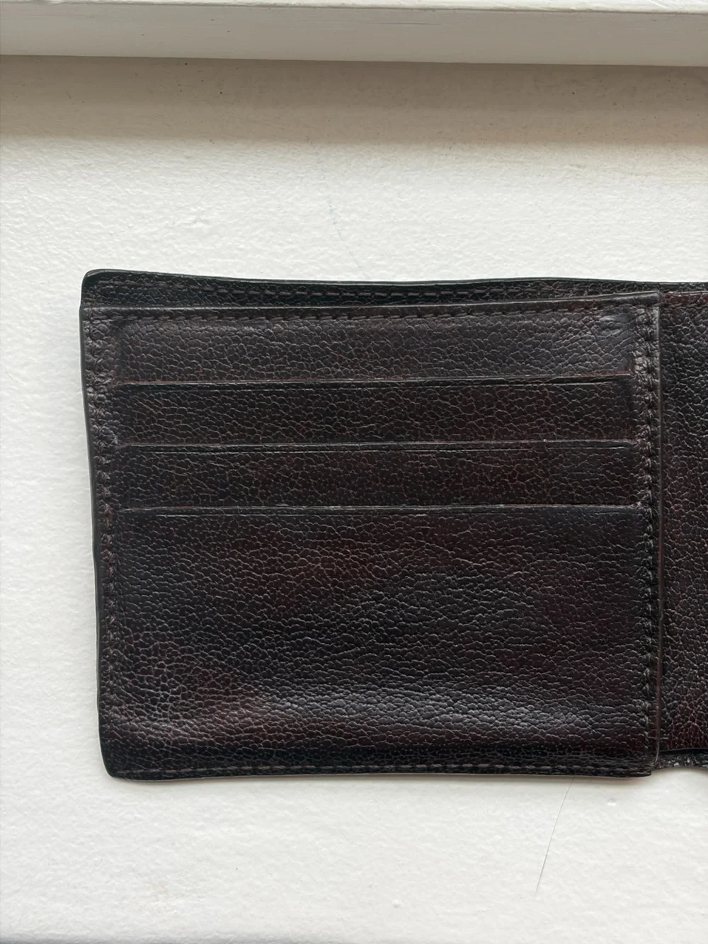 Brunello Cucinelli Dark Brown Pebbled Leather Bifold Wallet